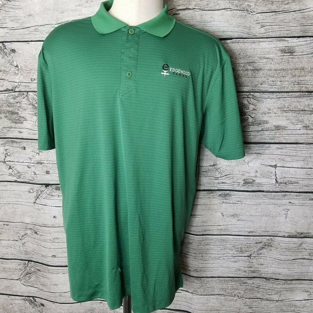 Ahead Edgewood Taroe Green Polo Size Large has some strings pulled
